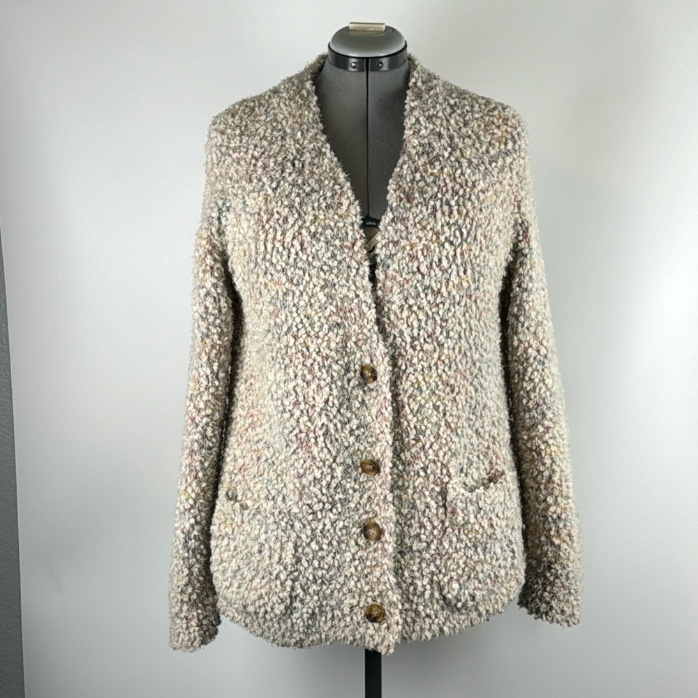 PINK REPUBLIC™️ Women's Size L Variegated Yarn Button Front Cardigan